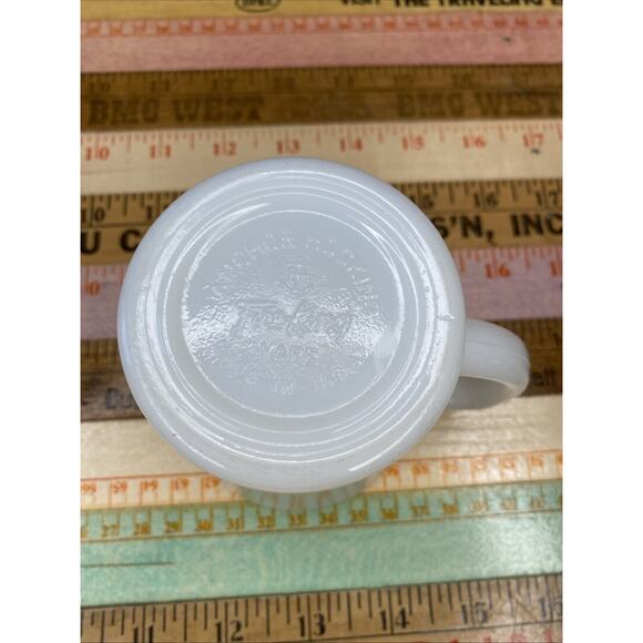 Fire King Ivory D Handle Flat Bottom Coffee Mug White Lot Of 2 Mismatched - Picture 10 of 12